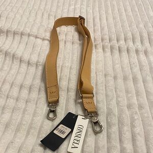 Consuela Tan Leather Strap with Silver Clips